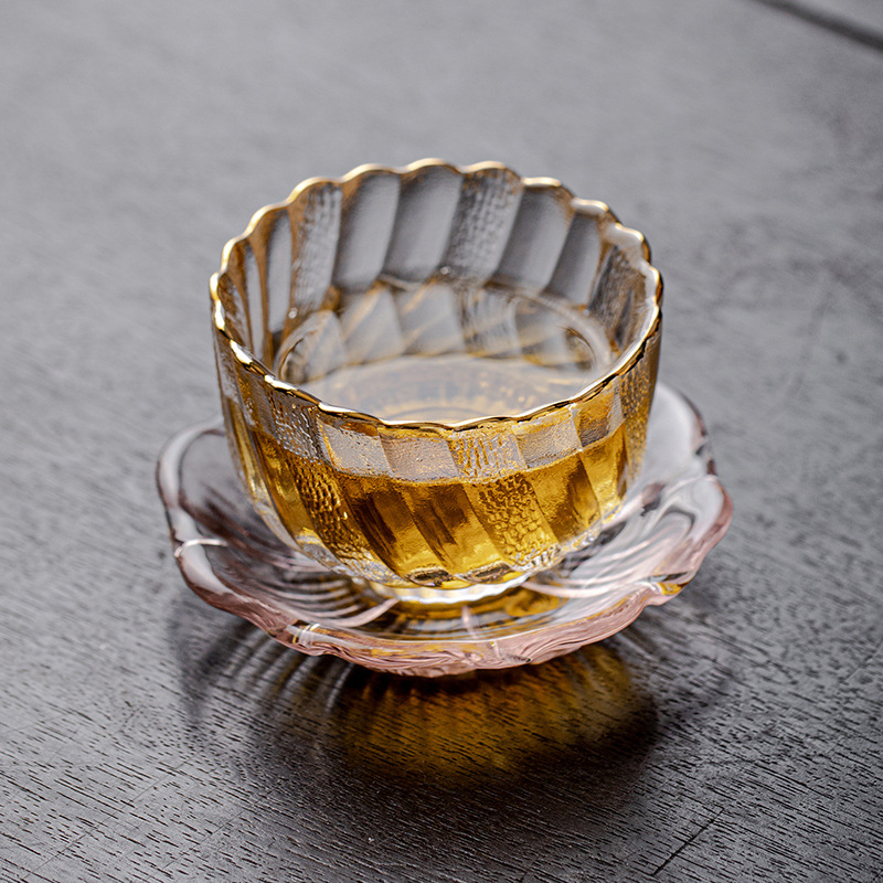 스레드 유리 차 컵