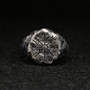 Retro Northern European Viking text carving compass ring ring texture rune guidelines