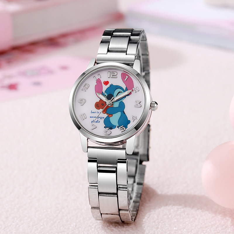 Hot new children's watch boys and girls cartoon student stitch stitch steel belt niche hot cross-border Hot new children's watch boys and girls cartoon student stitch stitch steel belt niche hot cross-border