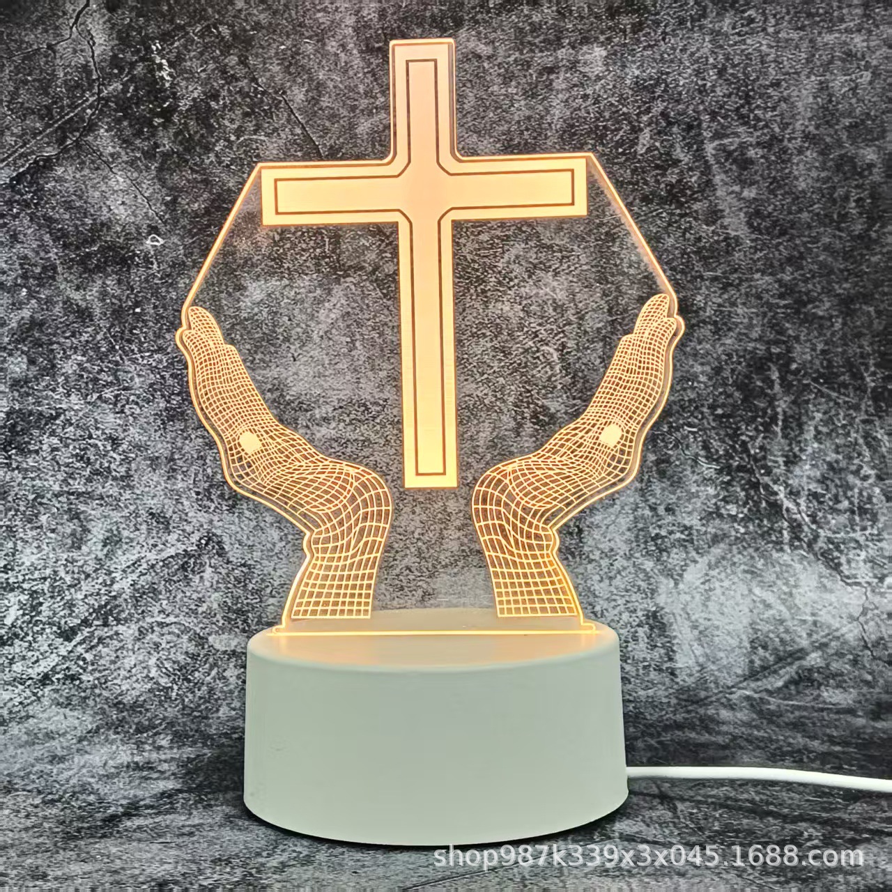 Creativo transfronterizo 3D lámpara de noche acrílica fábrica al por mayor lámpara de escritorio enchufable dormitorio LED luz de atmósfera