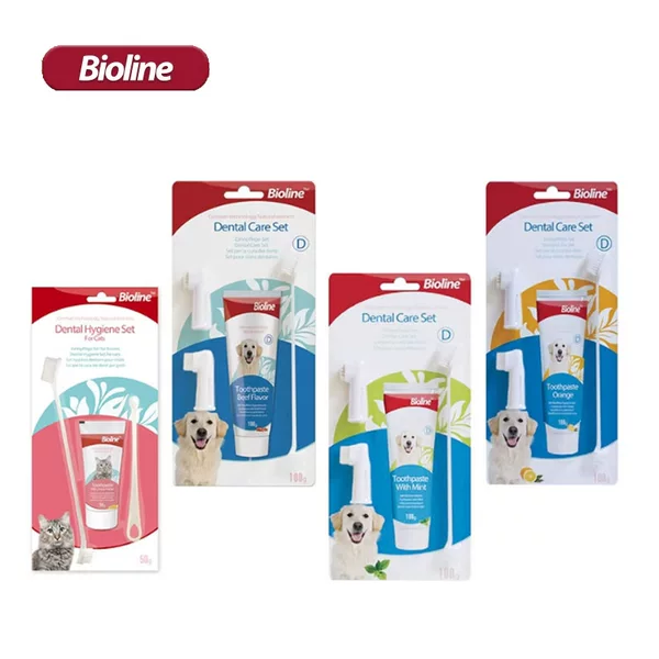 Bioline Spotless Pet Toothpaste Edible Dog Toothbrush for Brushing Teeth and Eliminating Bad Breath, Cat Toothpaste Toothbrush