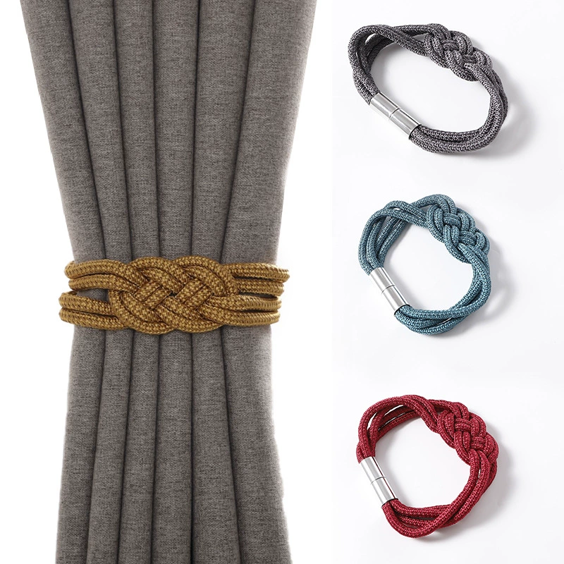 Современный простой ремешок для штор с магнитной пряжкой и китайским узлом, без перфорации, в наличии, оптовая продажа, трансграничная Пряжка для штор