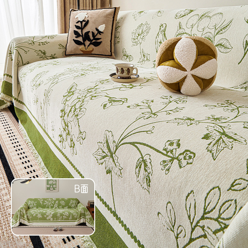 Ligero canto - Verde | tejido de chenille glutinoso jiji