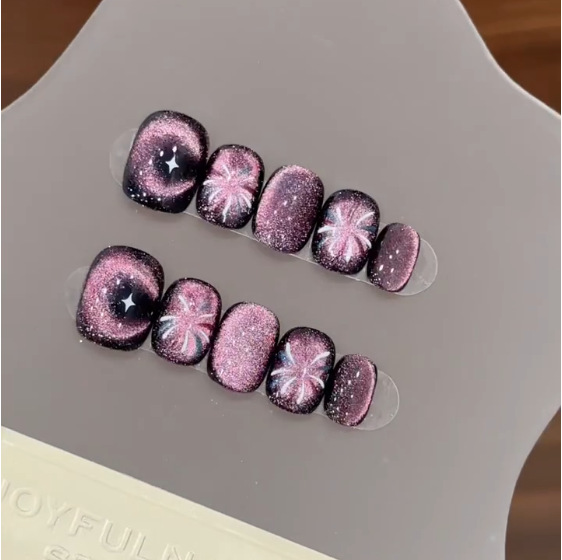 Purple short starry sky