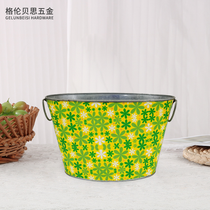 蛋型印刷冰桶 不锈钢水桶 金属收纳桶 双提环冰粒桶啤酒桶