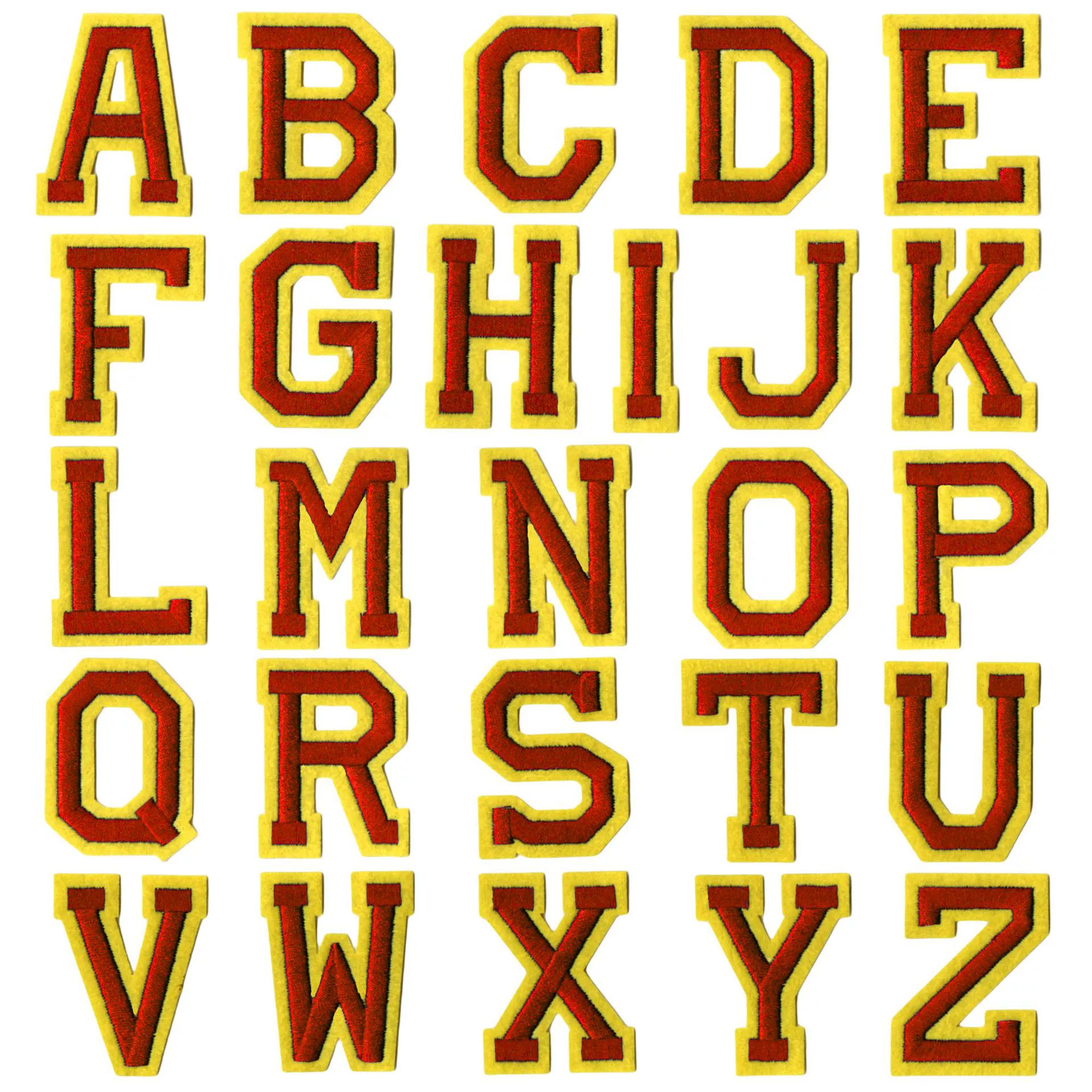 [Переведено] Alphabet Embroidery Patches (Yongxin) 26-Letter Set, Iron-on Fabric Letters, Multi-Color Options