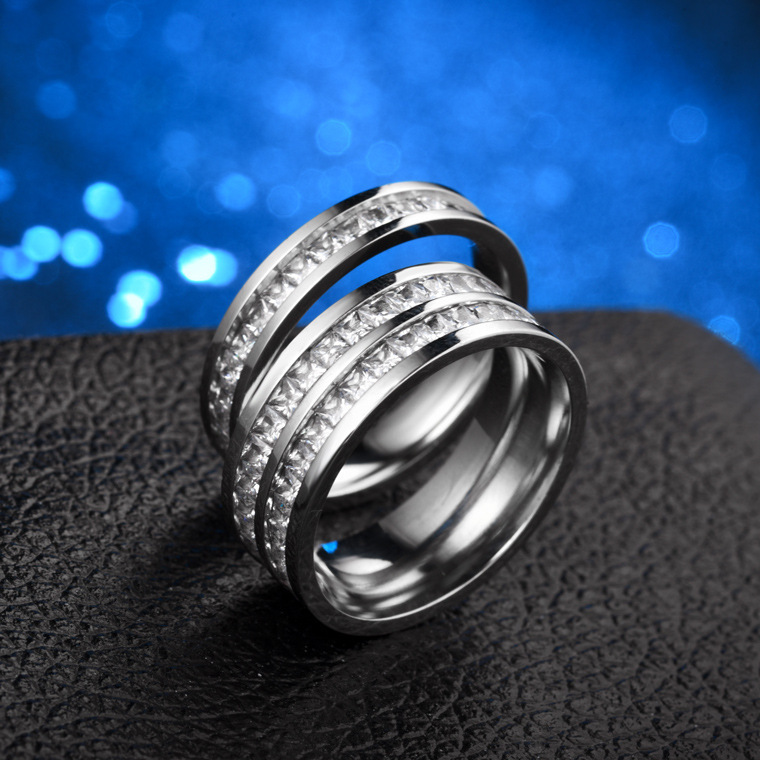 7g Weight Zircon Inlay Material Rings Classification 13, 5 Ring Size 1 Piece Quantity Holiday, Daily Occasion Titanium Steel Material Geometric Pattern Women's Gender Inlay Design Basic, Modern Style, Classic Style Style Wholesale Jewelry Basic Modern Style Classic Style Geometric Titanium Steel Zircon Inlay Rings 19