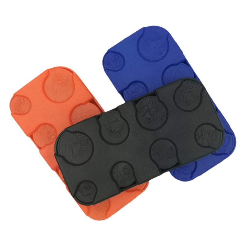 Monedero para euros, cuadrado, 8 tipos de compartimentos para monedas, organizador de cambio, se puede personalizar para guardar dólares estadounidenses y yenes japoneses.