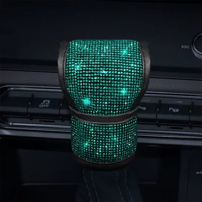 Diamond Gear Set Car Rhinestone: Sürətlər qutusu və əl tormozu başlıqları - 1-pack-green-diamond