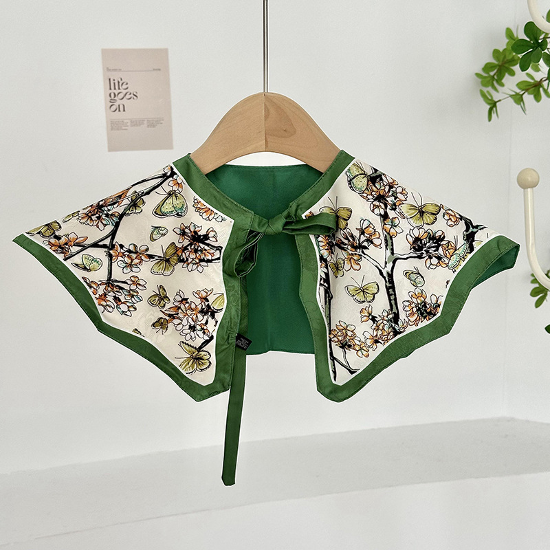 Cuello falso para niños, cuello falso de todo fósforo, cuello de hoja de loto, chal pequeño, cordones de alta calidad, chaleco pequeño de doble capa, bufanda de nube