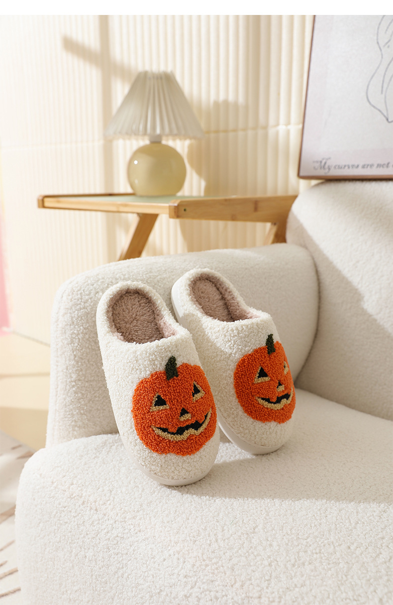 Neu Halloween kürbis pantoffel weibliche dicken boden winter home innen non-slip hause Lächelndes gesicht_voghion.com