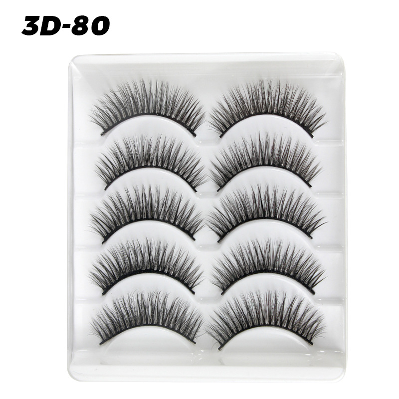 DINGSEN pestañas postizas de fábrica al por mayor 3D pestañas tridimensionales 5 pares Paquete de pestañas tres más de D-46 estilos