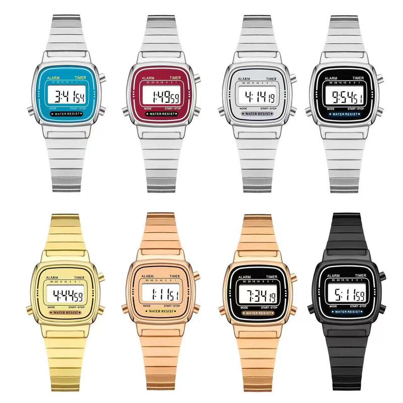 Wholesale women's LA670W electronic watch retro steel belt small gold watch waterproof electronic watch A159WF91W