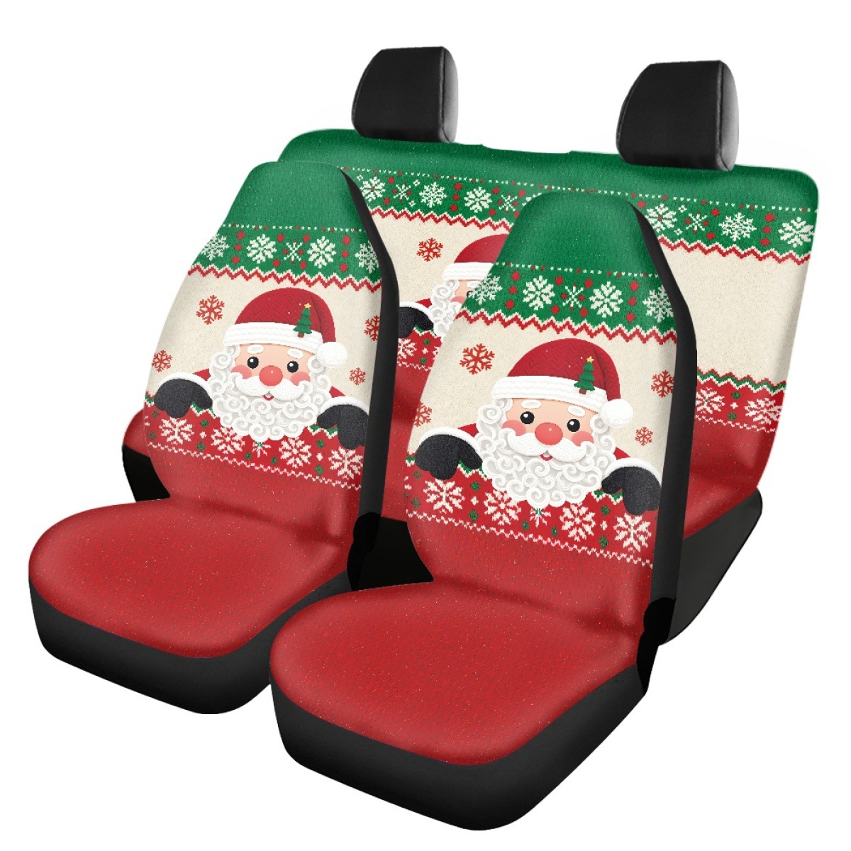 Santa Claus Print Custom Seat Covers Amazon Car Anti-Slip 3-Piece Set Seat Cushion Pod, Minimum Order of One Piece