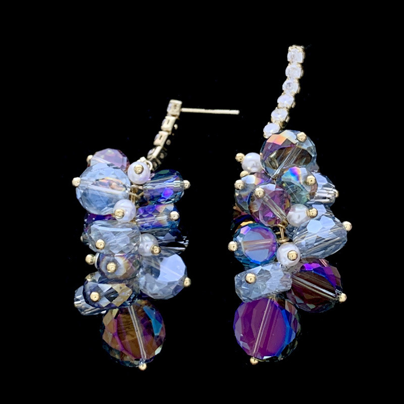 22g Weight Artificial Crystal Inlay Material Drop Earrings Classification 1 Pair Quantity Birthday, Street Occasion Copper Material Fruit Pattern Women's Gender Inlay Design Lady Style 1 Pair Lady Fruit Inlay Copper Artificial Crystal Drop Earrings 7