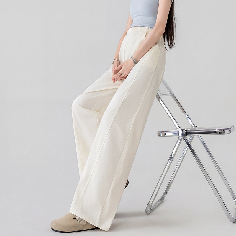 Maternity Pants for Summer, Trendy Loose High-Waisted Straight-Leg Casual Versatile Thin American-Style Floor-Length Sports Wide-Leg Pants