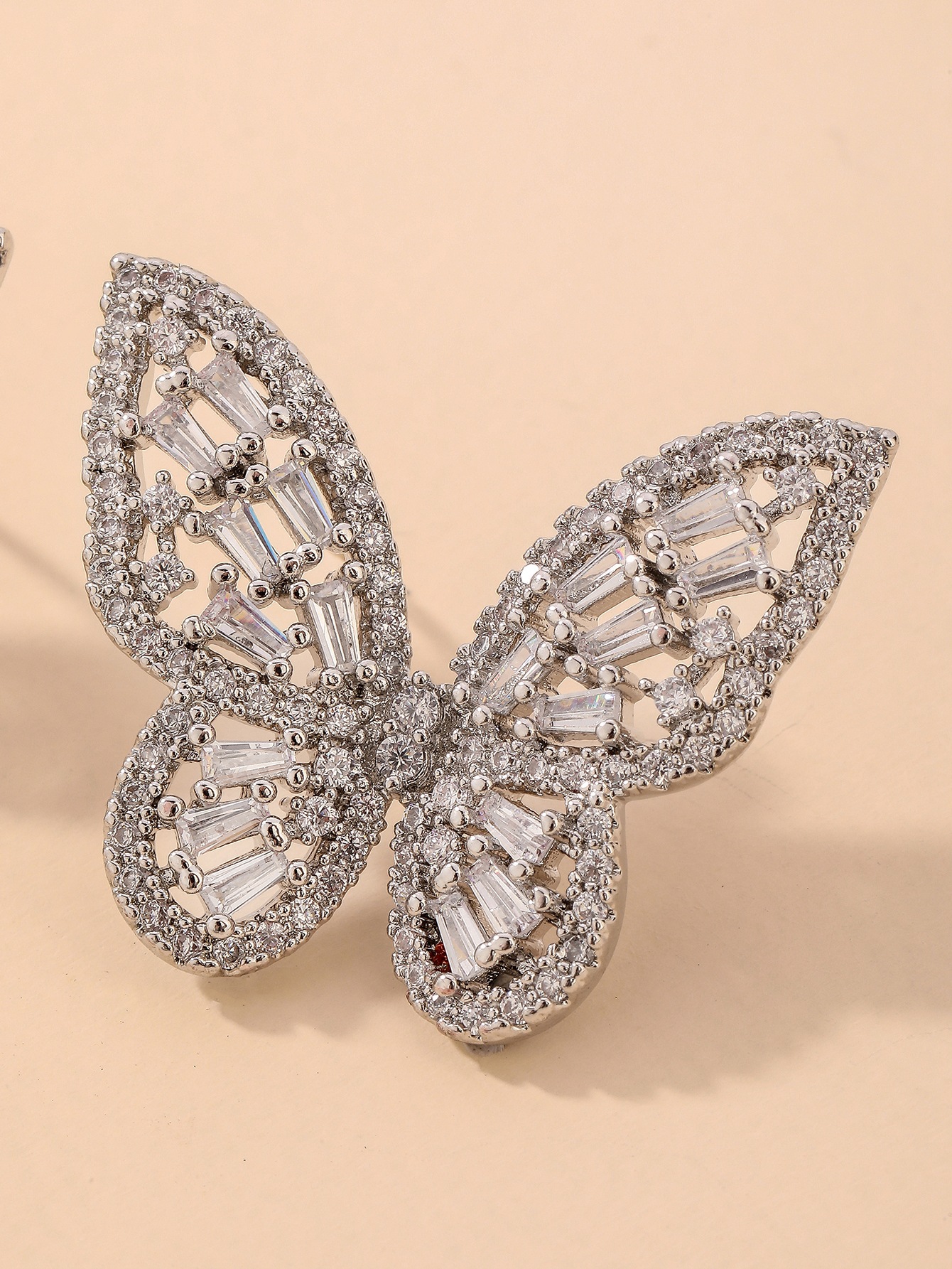 Korean butterfly zircon earrings