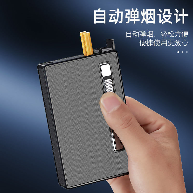 Cigarette case, men's windproof handheld lighter, 20 pieces