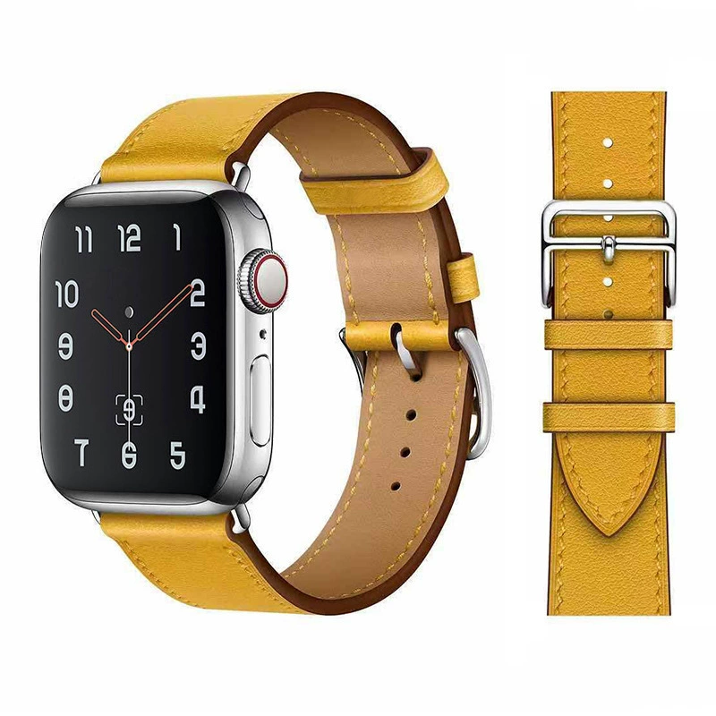 Подходит для кожаного ремешка Apple Hermes ремешок iWatch 8/7/6/5/4 поколения - цвет поколения - кожаный ремешок против взрыва