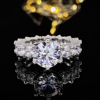 Diamond copper wedding ring, zirconium, ring with stone, jewelry, simple and elegant design