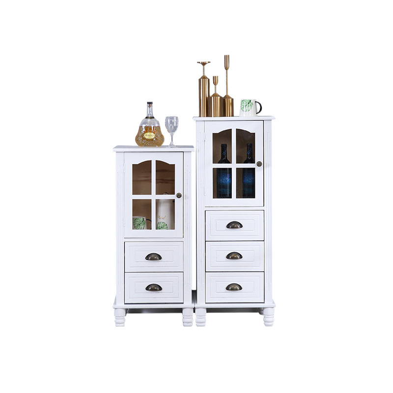 American retro meseta de cabecera de madera sólida hendidura pequeño vinícola tipo cajón 40CM gabinete de almacenamiento TV sala de estar vertical