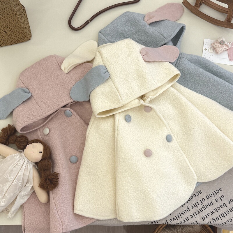 1234 Baby Princess Cloak Girls Cloak Sweater Cardigan 2025 New Autumn Clothing Kidsren's Knitted Jacket Hooded