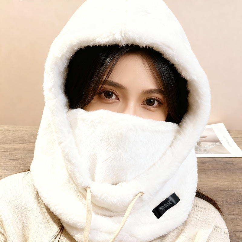 防风保暖冬天套头帽女骑行加绒脖套围脖女帽子围巾一体套头帽男士|undefined