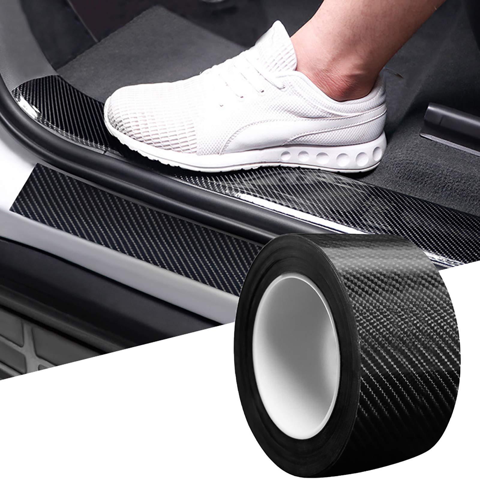 Car Door Sill Strip K5D Carbon Fiber Pattern Door Anti-Collision Strip Rear Box Bumper Door Edge Anti-Scratch Protection Strip