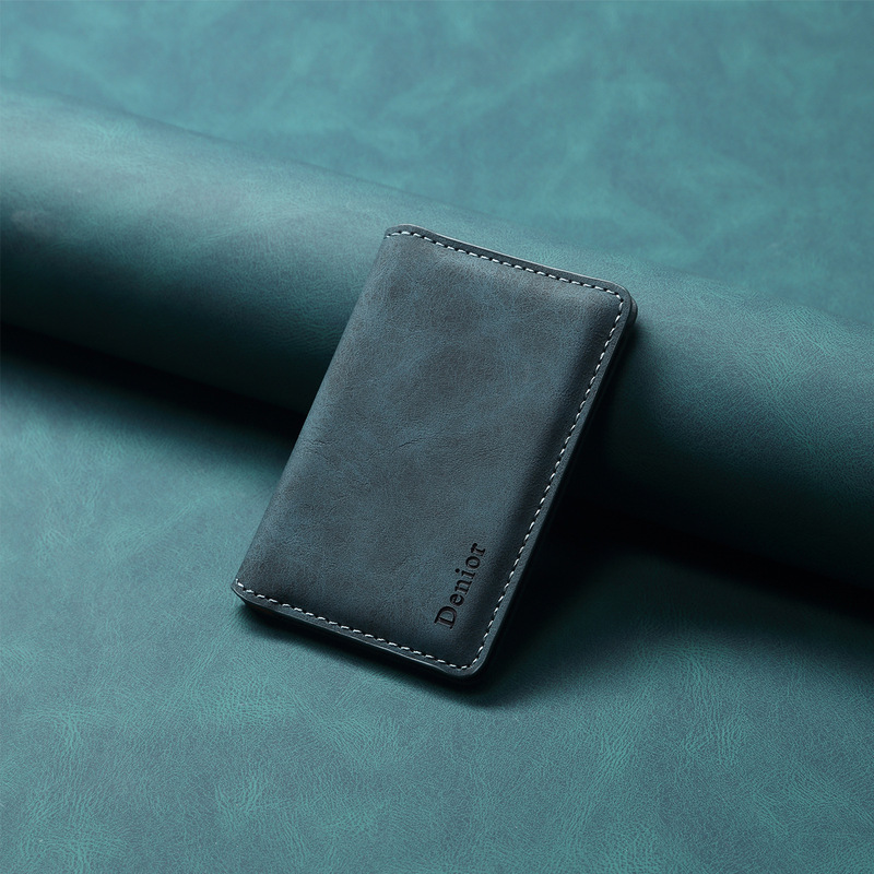 Denior Is Suitable for Apple Stand Wallet Card Holder Magsafe Magnetic Anti-Theft Card Holder Leather Card Case