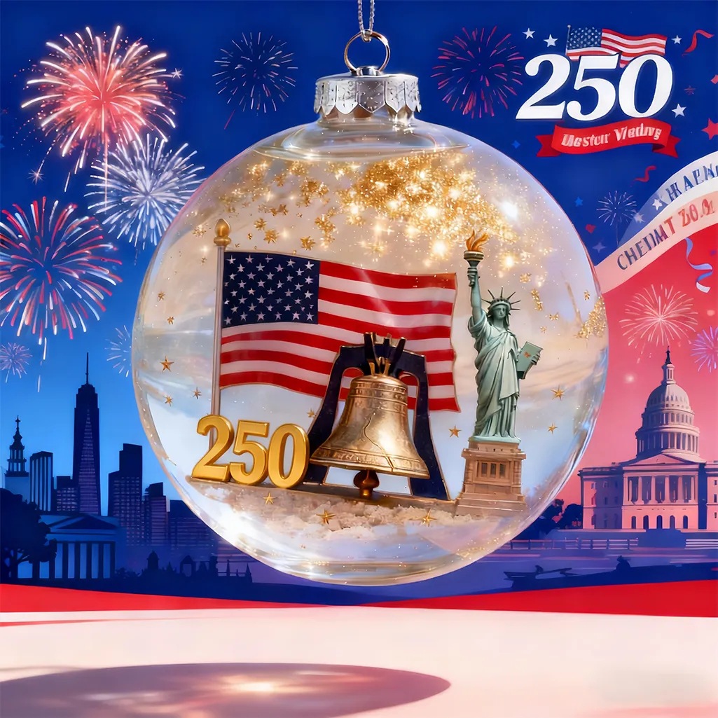Nuevos productos transfronterizos 250 aniversario regalos de decoración acrílico 2D colgante conmemorativo colgante