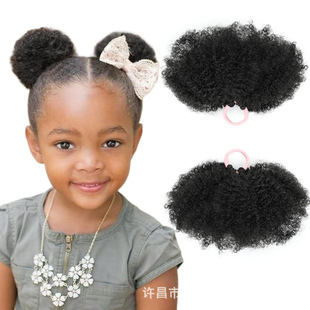 Europe and the United States foreign trade wholesale children's wig women's African puff puff roll wig hair bag cute girl wig hair bun