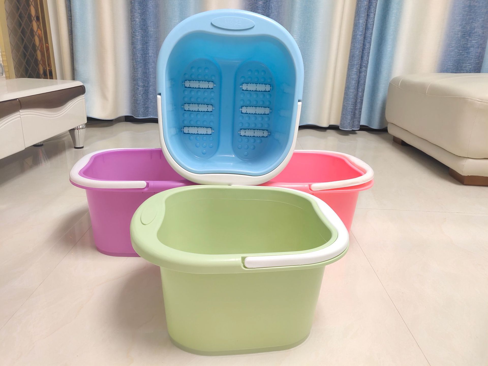 Roll massage Footbath household Wash one's feet Foot bath bucket Thickened pail portable Plastic Foot bath