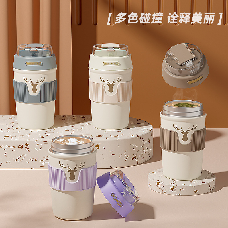 도매 316 스테인레스 스틸 커피 컵 숙녀 하이 컬러 가치 스테인레스 스틸 보온병 컵 사무실 판촉 선물 물 컵