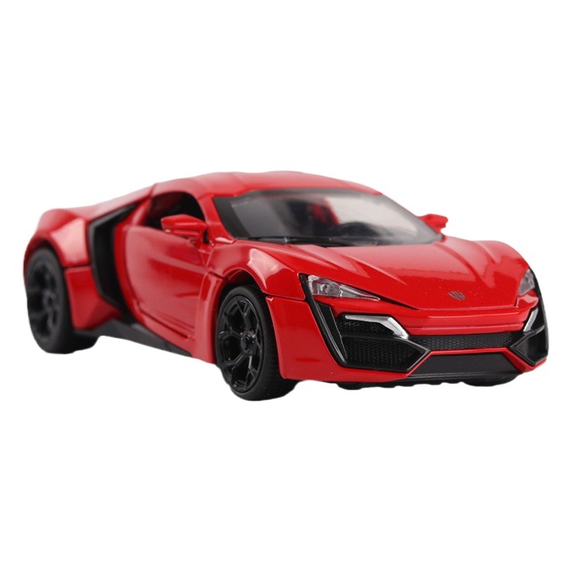 Modelo de coche de aleación Jianyuan 1:32 Laiken coche deportivo Tire hacia atrás con sonido y Luz Juguetes coche deportivo música modelo decoración colección