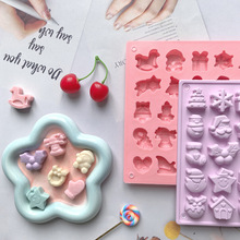 25连圣诞巧克力284硅胶模具布丁甜点模具蛋糕装饰厨房烘焙用具