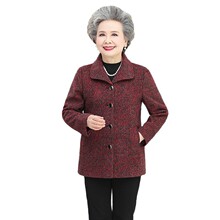 老年人秋装女奶奶外套春秋款加绒厚老太太老人衣服中老年妈妈上衣