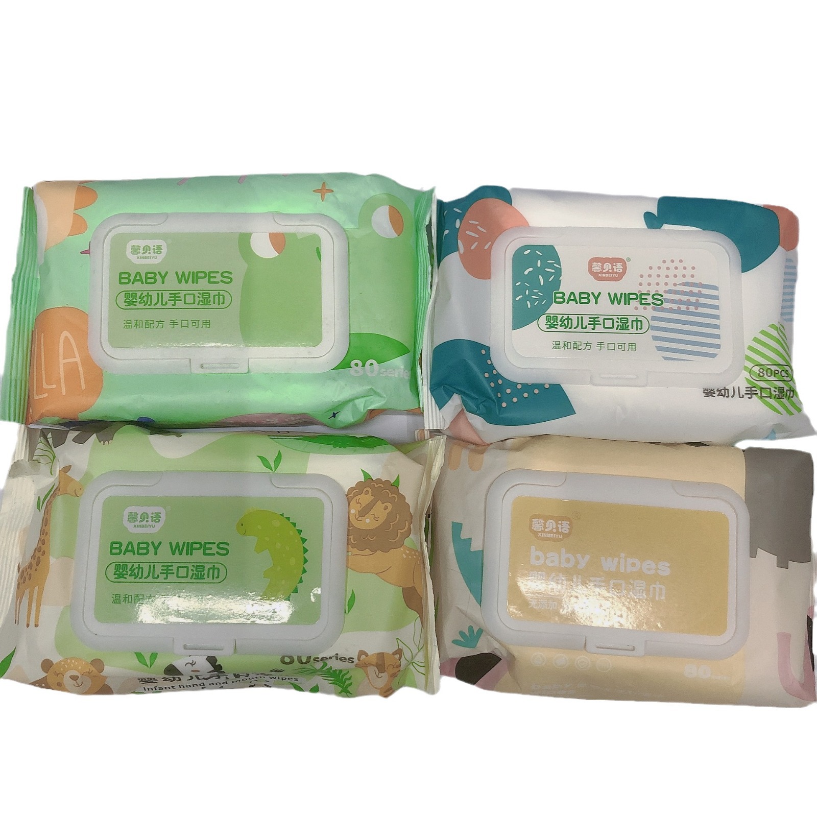 160 Xinyu 60 Pieces Removable Baby Wipes with Cover, Large Quantity, Preferential Treatment, Full Box of 60 Packs of Baby Wet Wipes