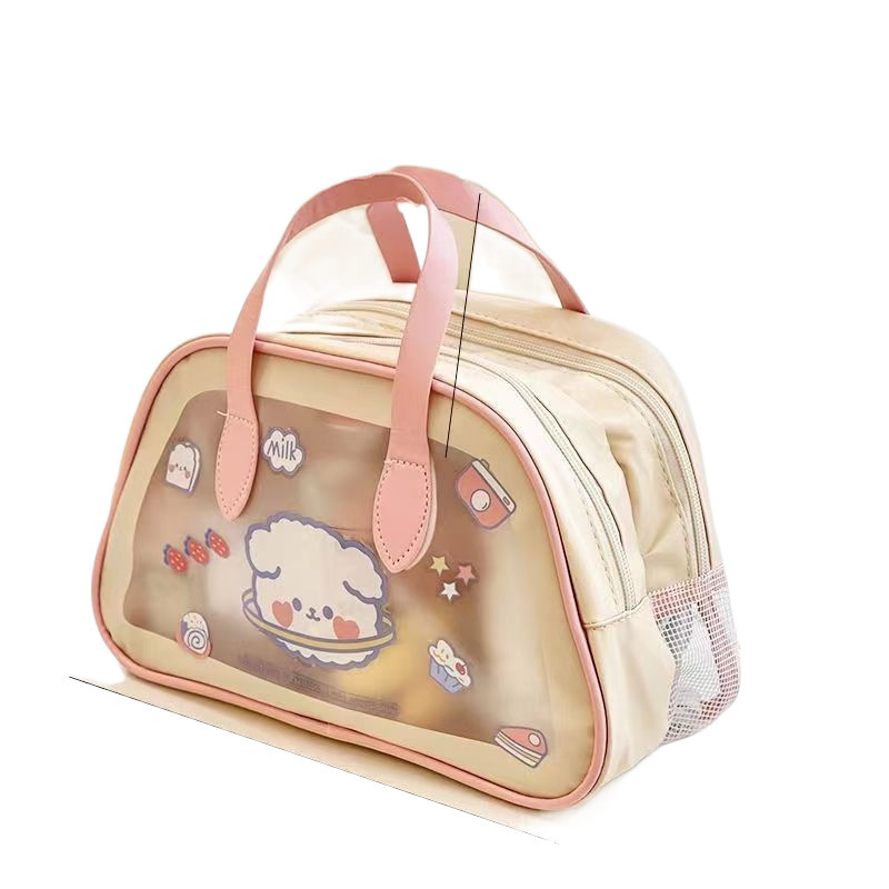 乾湿分離化粧品バッグかわいい旅行インターネット有名人旅行化粧品収納洗濯透明ガールバッグ|undefined