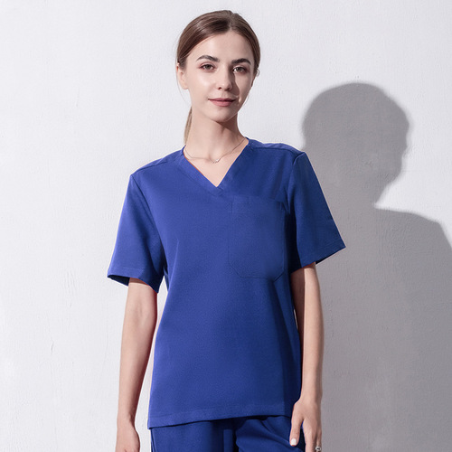 High-end hand washing clothes, female dentist's overalls, elastic brush hand clothes, short-sleeved pet beauty hospital surgery suit