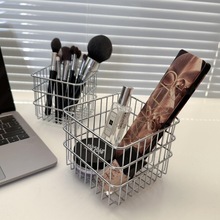 ins铁艺收纳篮家用厨房调料水果蔬菜篮网红桌面化妆品方形收纳筐