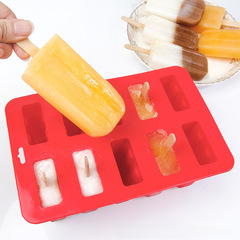 International Trade 10-in-a-Row Snowflake Popsicle Mold Silicone Ice Stick Old Popsicle Mold DIY Ice Cream Ice Tray Wooden Sticks