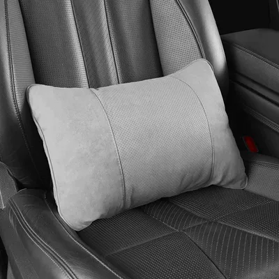 A3/A4L/A5/A6L/A7/Q2L/Q3/Q5L/Q7 Seat Neck | Headrest - upgraded-perforated-deerskin-velvet-skin-friendly-and-breathable-high-grade-gray-single-pillow-standard