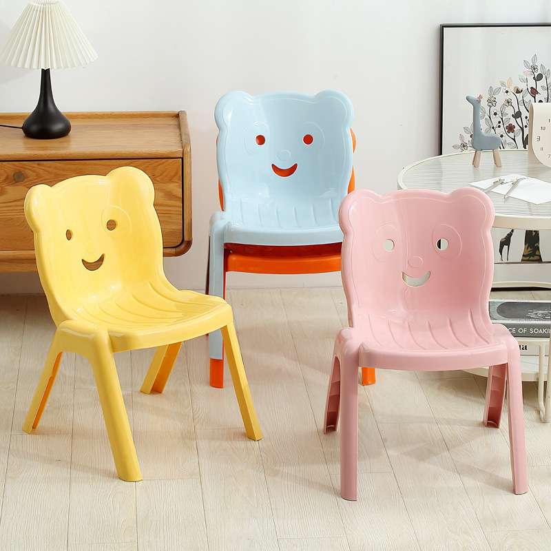 Plastic Thickened Household Small Chair Children's Backrest Chair Kindergarten Dining Table and Chair Stackable Small Stool Non-slip Bench