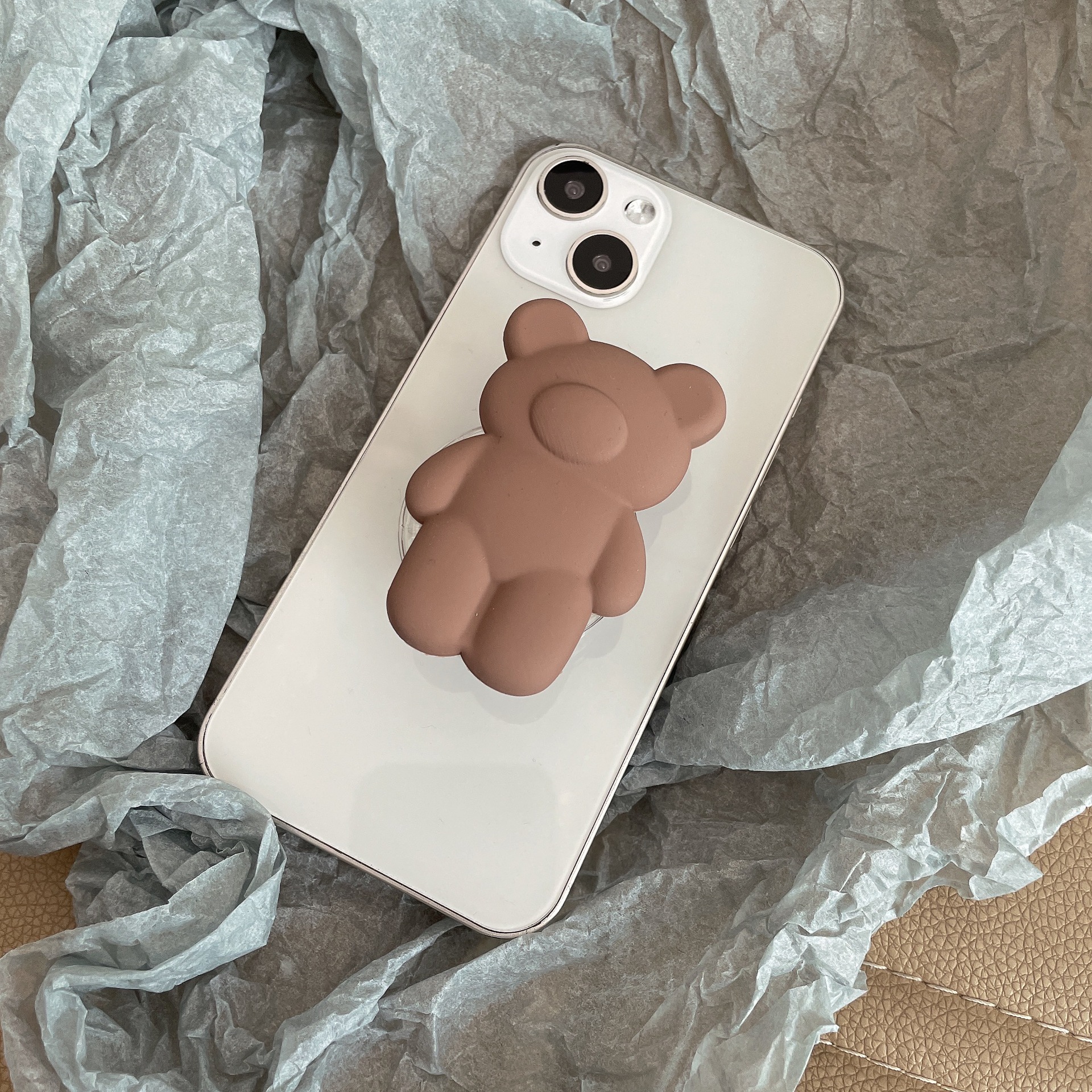 Bear Pattern Bear Silica Gel Cute Mobile Phone Holder
