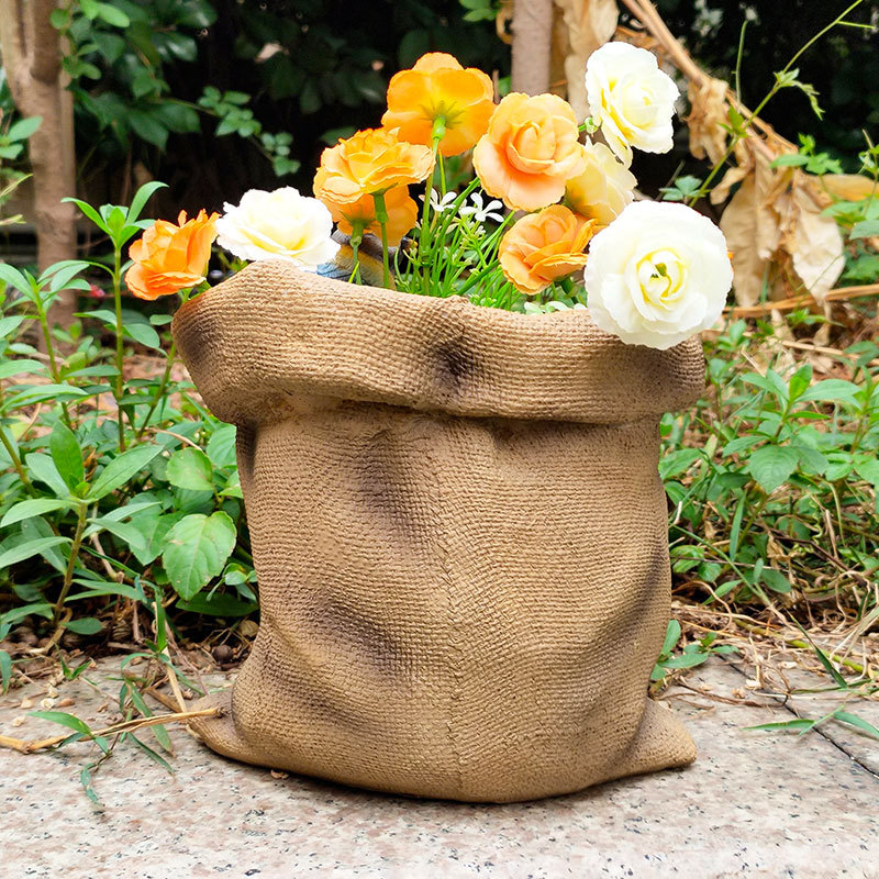 Jardín creativo maceta decoración bolsa de tela de mezclilla bolsa pájaro verde planta maceta resina artesanía paisaje decoración maceta