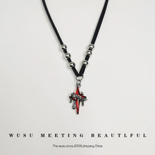 暗黑风液化星芒男款颈链嘻哈风项链毛衣链小众设计高级感女锁骨链