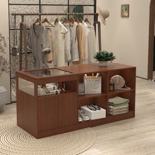 Clothing Store Glass Display Table Island Table Women's Decoration Ornaments Flowing Water Display Shop Women's Clothing Display Cashier