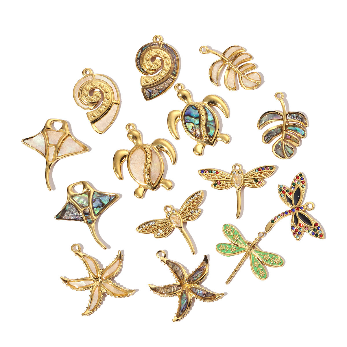 7g Weight Pendant Jewelry Making Type 24 * 30mm Jewelry Making Size DIY Ornament Accessories Classification 3 PCS/Package Quantity 304 Stainless Steel Material Starfish, Conch, Dragonfly, Fish Pattern All Seasons Season Polished Finish Retro, Marine Style, Beach Style 3 PCS/Package 24 * 30mm 304 Stainless Steel Starfish Conch Dragonfly Polished Pendant DIY Ornament Accessories 9