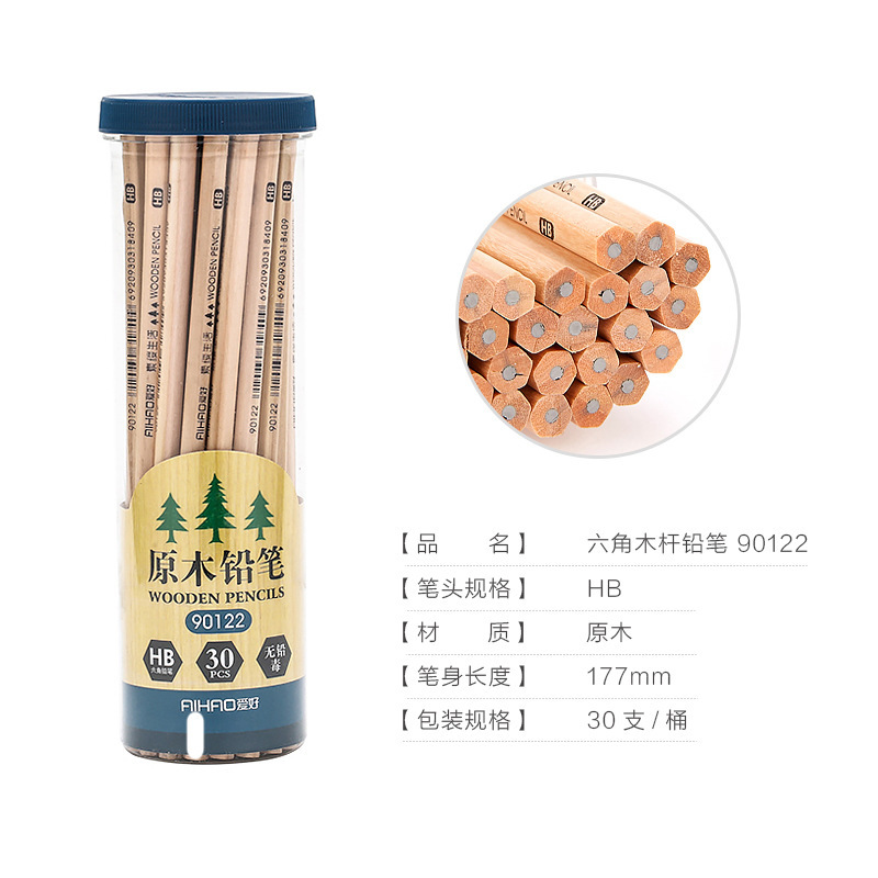 New products 30 barrels of hexagonal wooden poles pencil elementary…