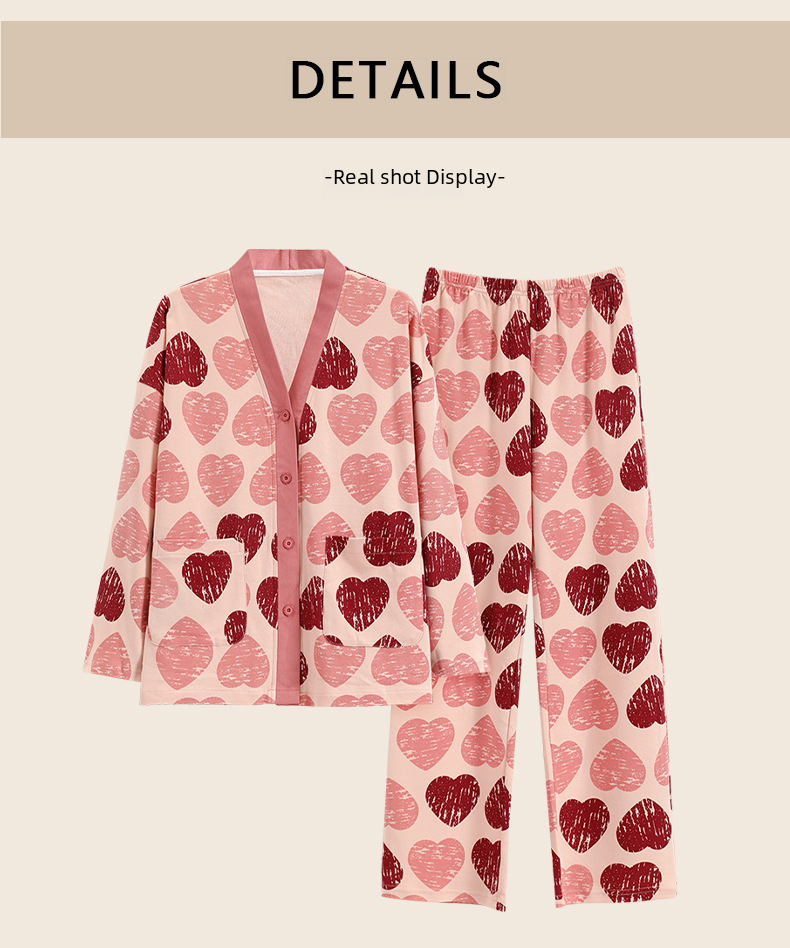 Baumwoll-pyjama-set Für Mädchen Langärmeliges Hausanzug-set Süß_voghion.com